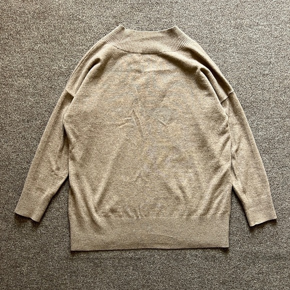 Lands End 100% Cashmere V Neck Sweater Pullover Relaxed Oversized Womens Medium - Picture 3 of 12